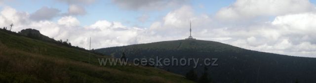 panorama - Petrovy kameny, chata Barborka a Praděd