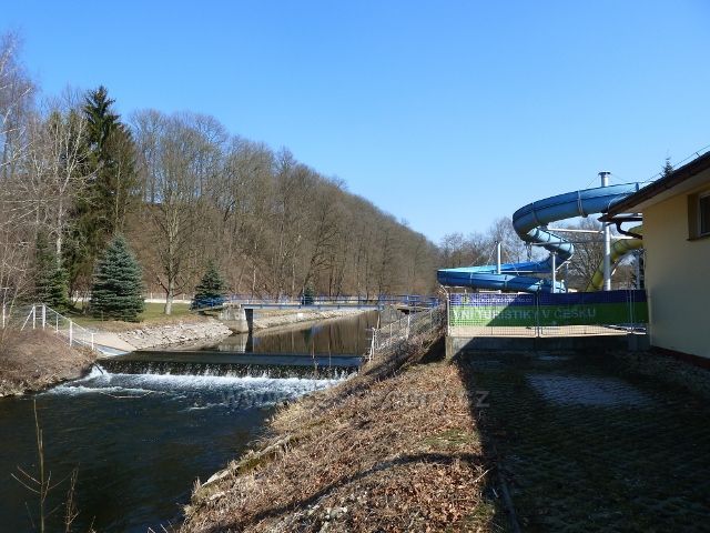Žamberk - mostek přes Divokou Orlici u koupaliště