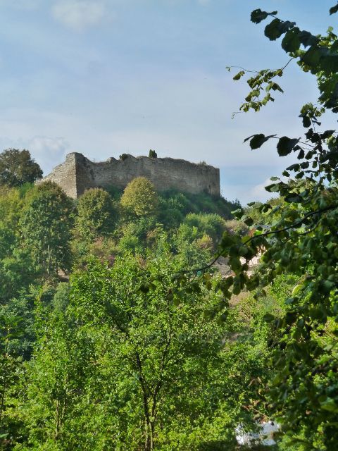 Lanšperk - pohled na hrad z místní  silničky pod Havlíčkovo studánkou