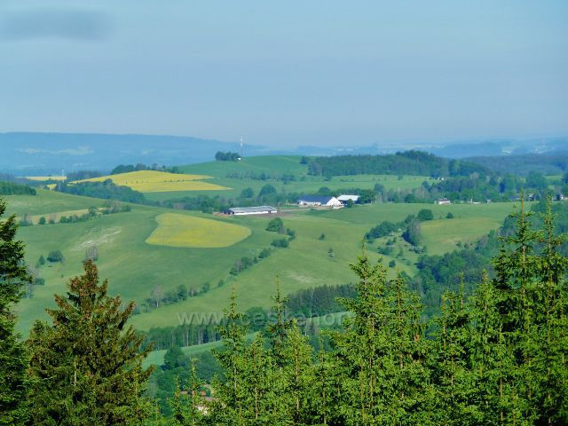 Pohled od bývalé lesní školky v Mladkově k Vlčkovicím