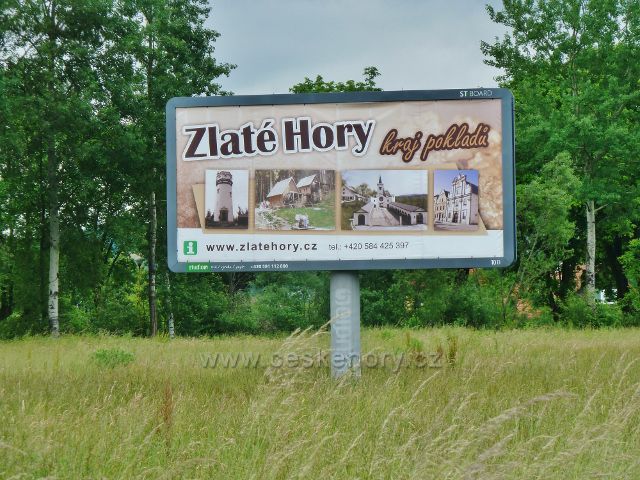 Zlaté Hory - poutač na poklady Zlatých Hor