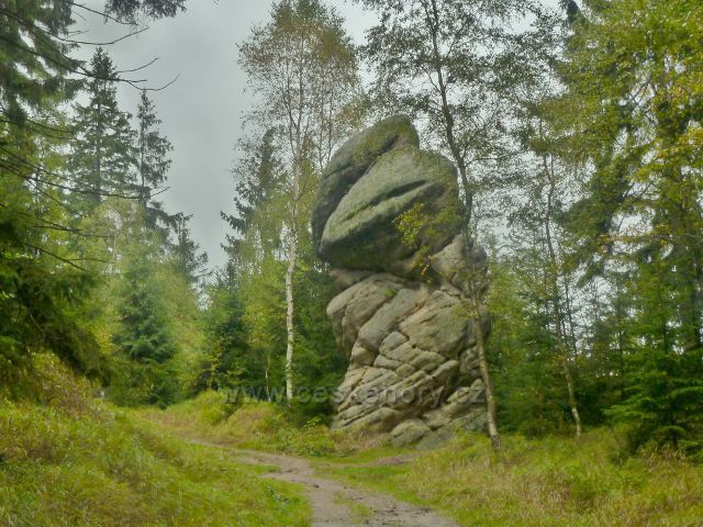 Polické stěny - skalní útvar u cesty po červené TZ k Supímu hnízdu