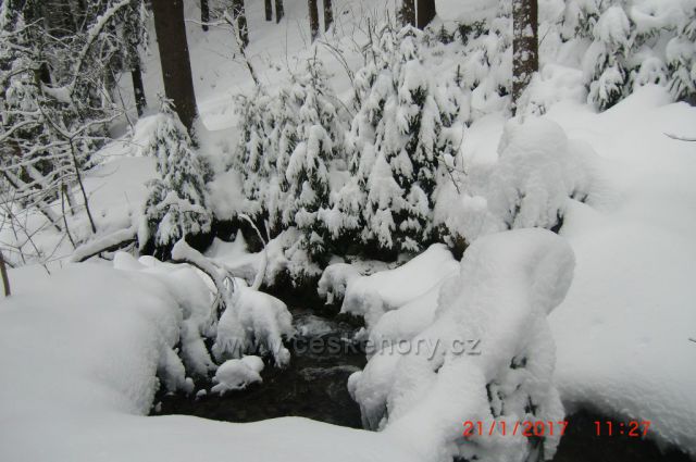 Jáchymovský potok-přívaly sněhu
