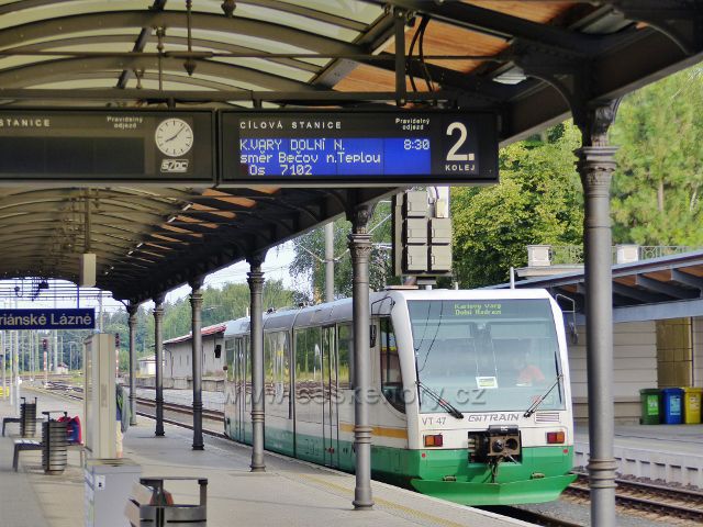 Mariánské Lázně - nádraží ČD. GW TRAIN jezdí na trati do Karlových Varů