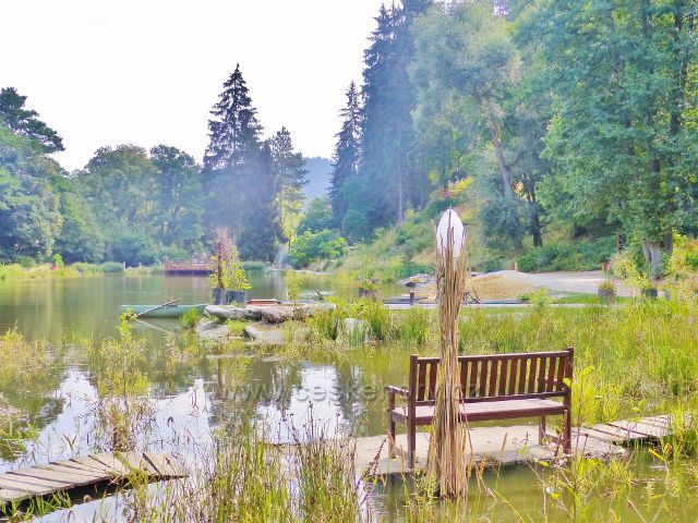 Bečovská botanická zahrada - Korunní rybník tvoří centrální část zahrady