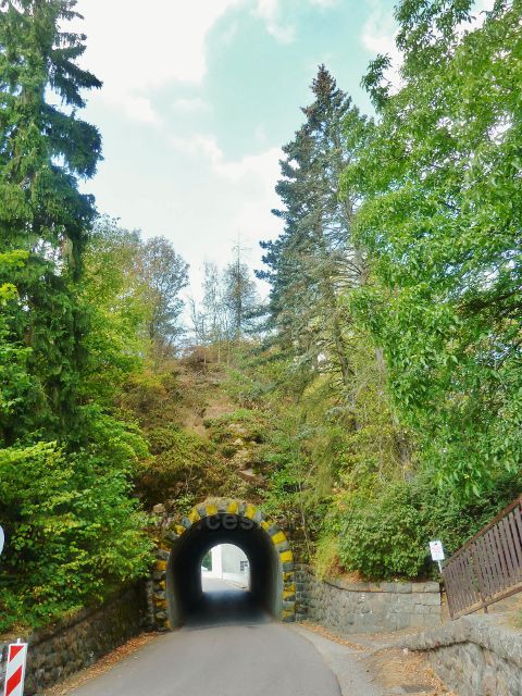 Přehrada Seč - zřícenina hradu Vildštejn nad tunelem