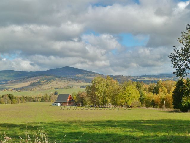 Zlatý Potok - pastviny nad obcí