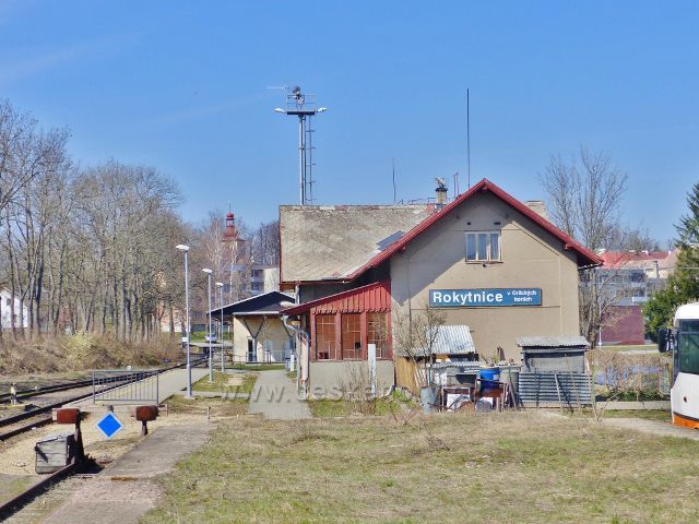 Rokytnice v Orlických horách - vlakové nádraží, konečná stanice lokální trati z Doudleb nad Orlicí