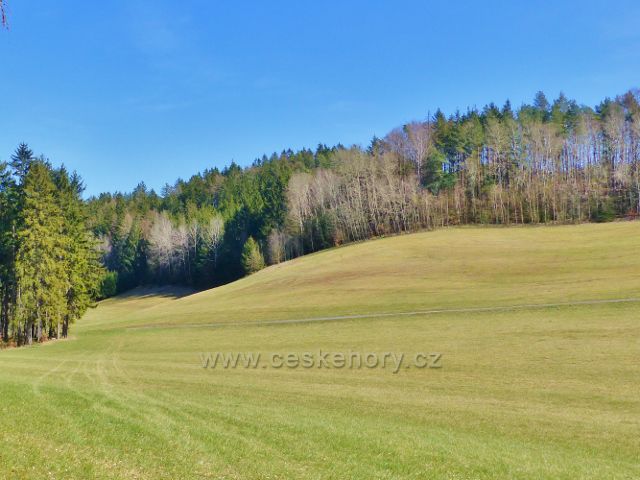 Dlouhoňovice - pohled na úbočí vrchu Na Vrších