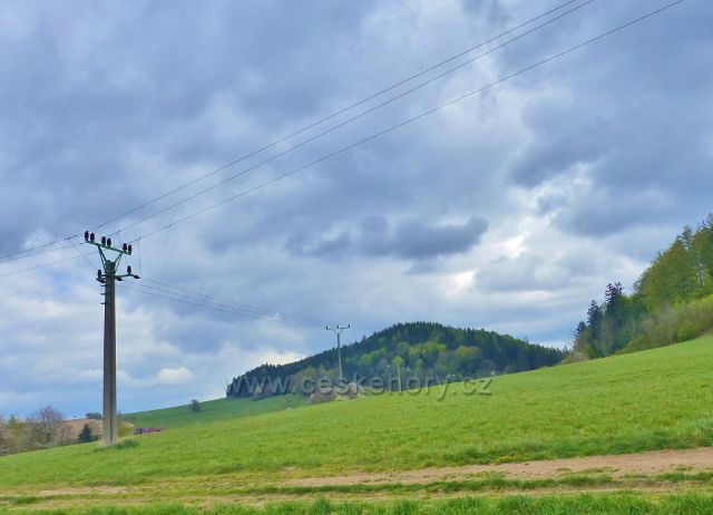 Bohousová - pohled k návrší Hůrka u České Rybné(530-558 m.n.m.)