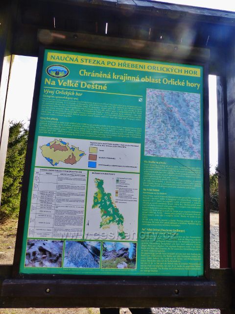 Panel CHKO Orlické hory Na Velké Deštné pod rozhlednou