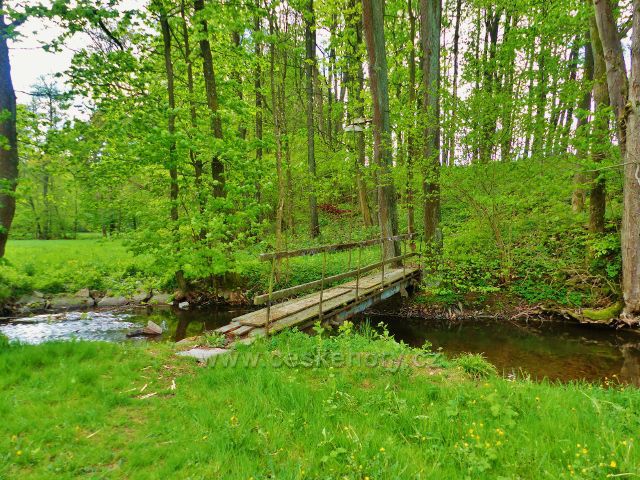 Kunvald - mostek přes Rokytenku u rybníku na Rokytence