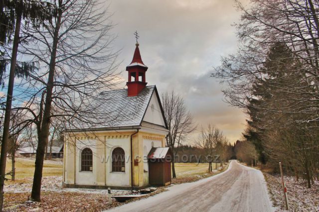 Panské Pole - kaple Panny Marie stojí u silničky z Bartošovic v O.h. do Rokytnice v O.h.